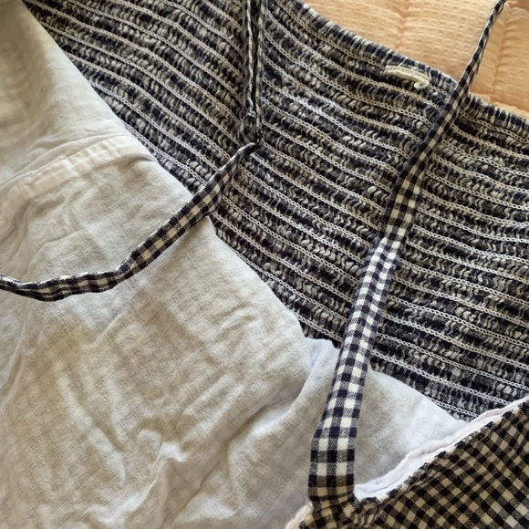 Old Navy Cotton Blend Navy Blue Gingham Fit and Flare Dress Sz XXL Tall - Picture 7 of 10